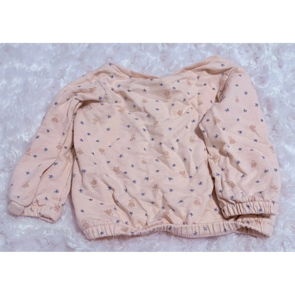 Carter's 9m Pink Swan Crown Floral Long Sleeve Baby‎ Girl Sweatshirt